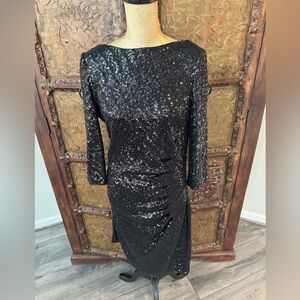 JS Boutique Black‎ Sequin Long Sleeve Dress L
